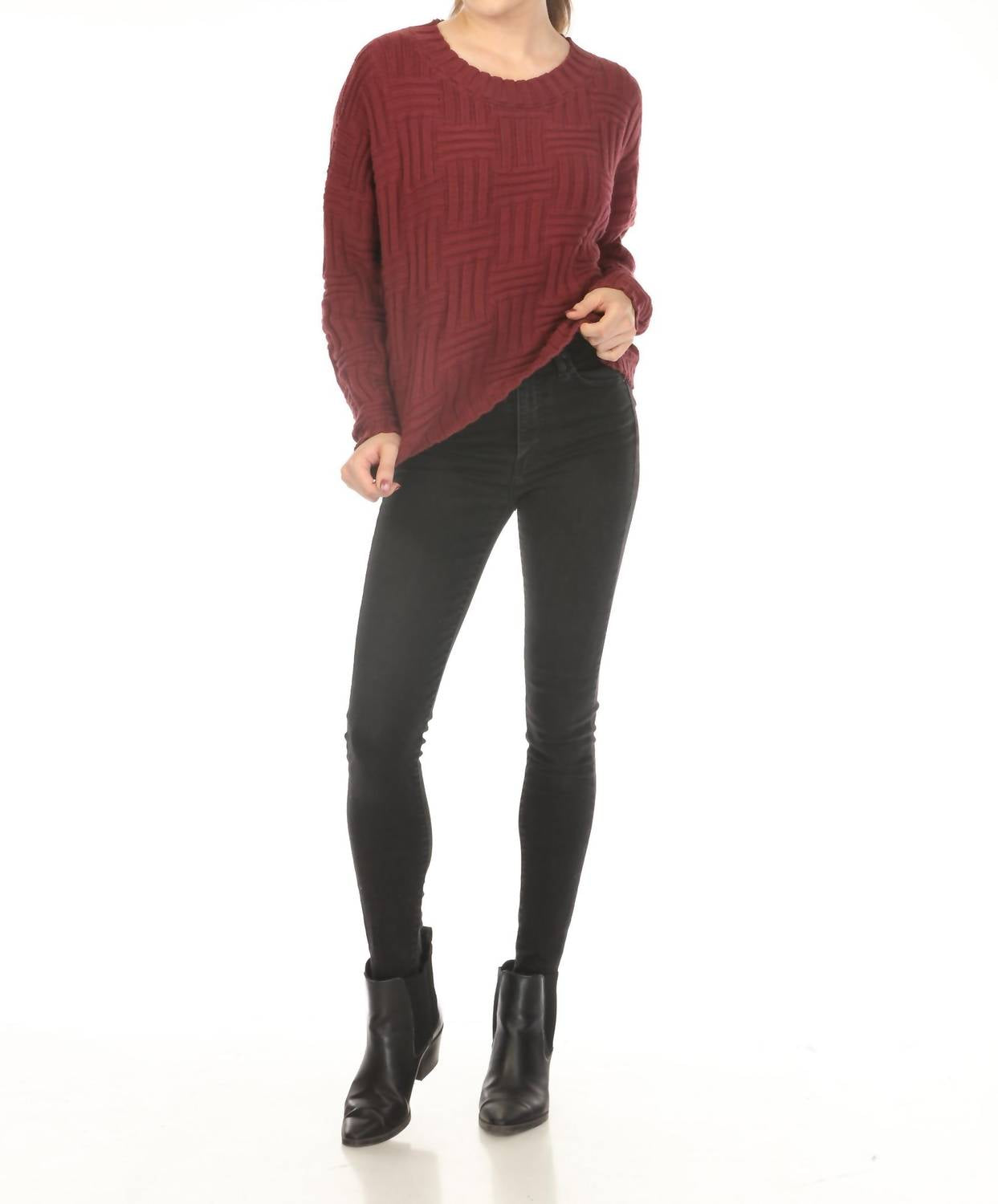 Planet By Lauren G. - Weavie Crewneck Sweater