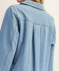 Ee:Some - Long Sleeve Denim Shirt Dress