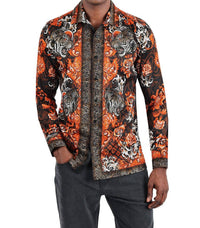 Barabas - Westerly Tiger Rhinestone Long Sleeve Shirt
