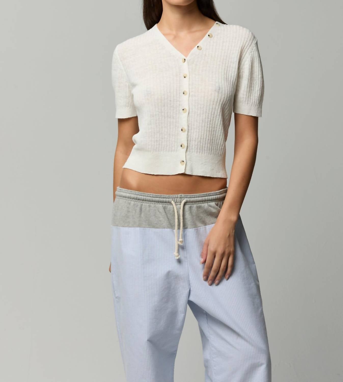 Asher Ingrid V Cardigan in white - women's cardigan