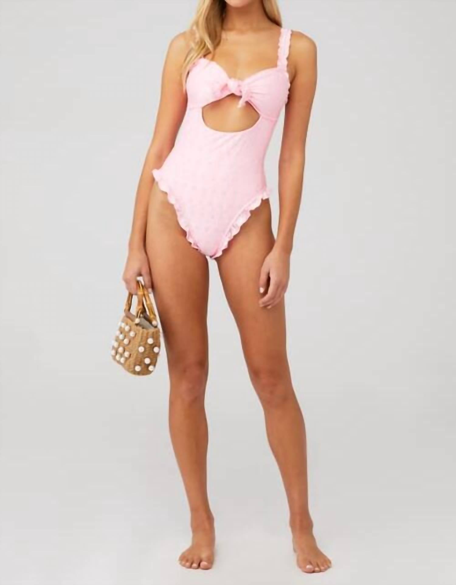 Frankies Bikinis - Lucia Eyelet One Piece Swimsuit