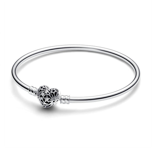 Pandora - Women's Celestial Heart Clasp Bangle