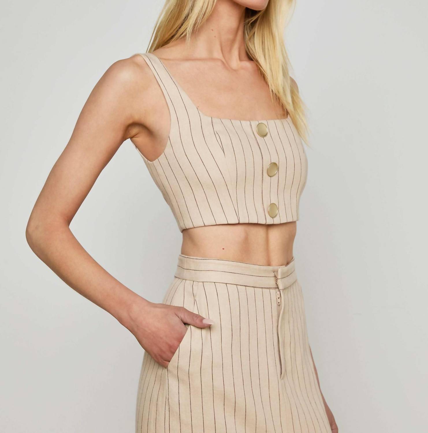 L'Agence - Maylin Pinstriped Bralette Top