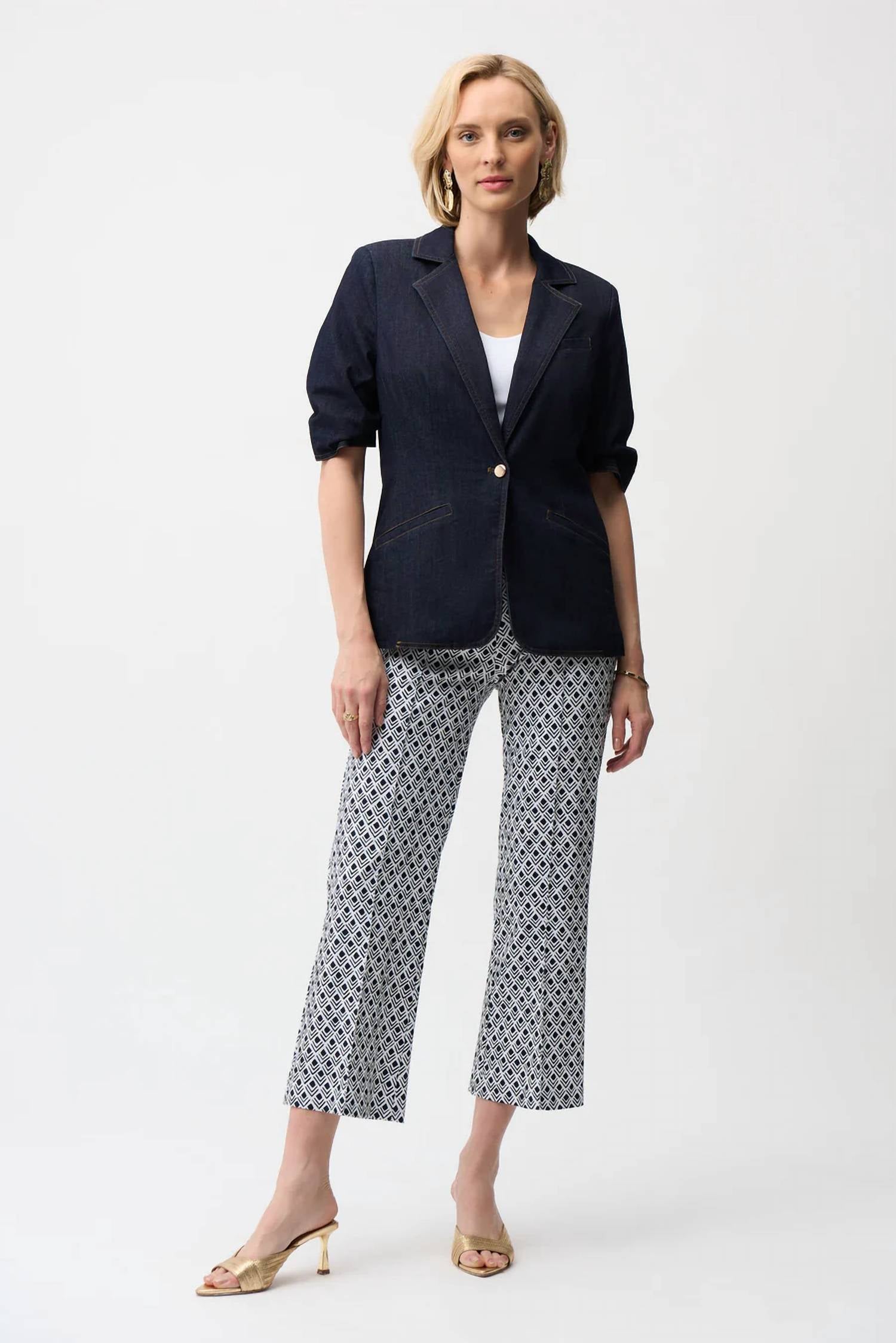 Joseph Ribkoff - Millennium Geometric Flare Pull-on Pants