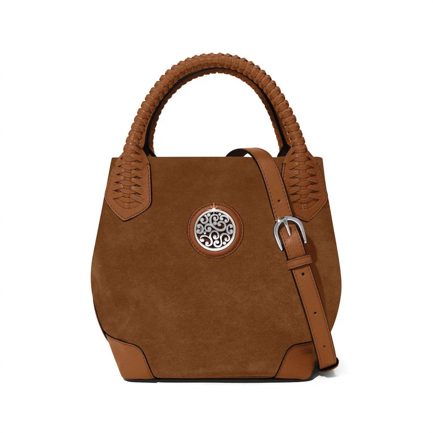 Brighton Women's Reina Suede Tote Bag in luggage - women's bag