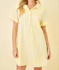 Day + Moon - Gingham Shirt Dress