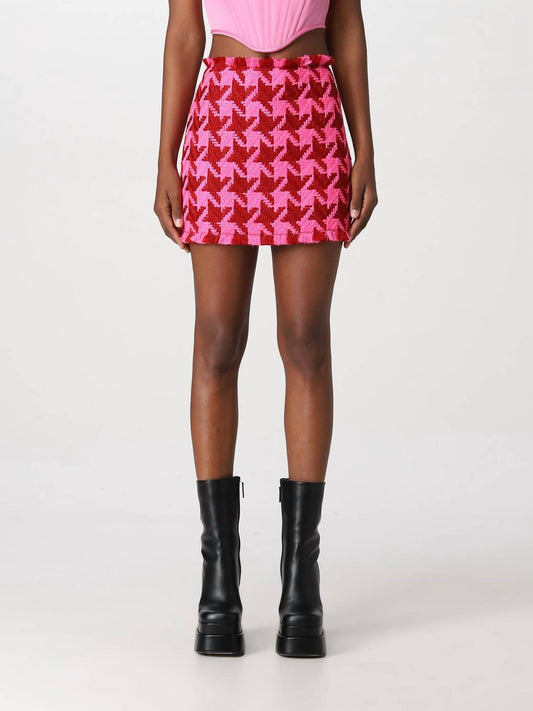 Versace - Low-rise Houndstooth Tweed Mini Skirt
