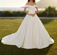 Cosmobella - Satin Off-the-shoulder Gown