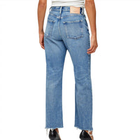 Moussy Mabel Wide Straight Jean in blue - women's jeans - alternate view