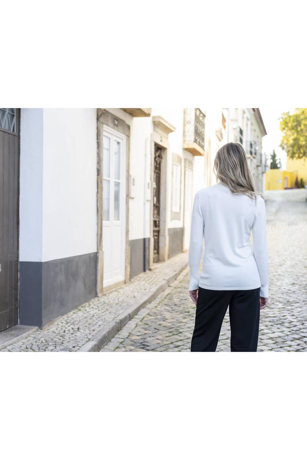 Marble - Chevron Knit Turtleneck Sweater