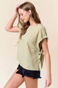 Doe And Rae - Greta Short Cuffed Sleeves Top