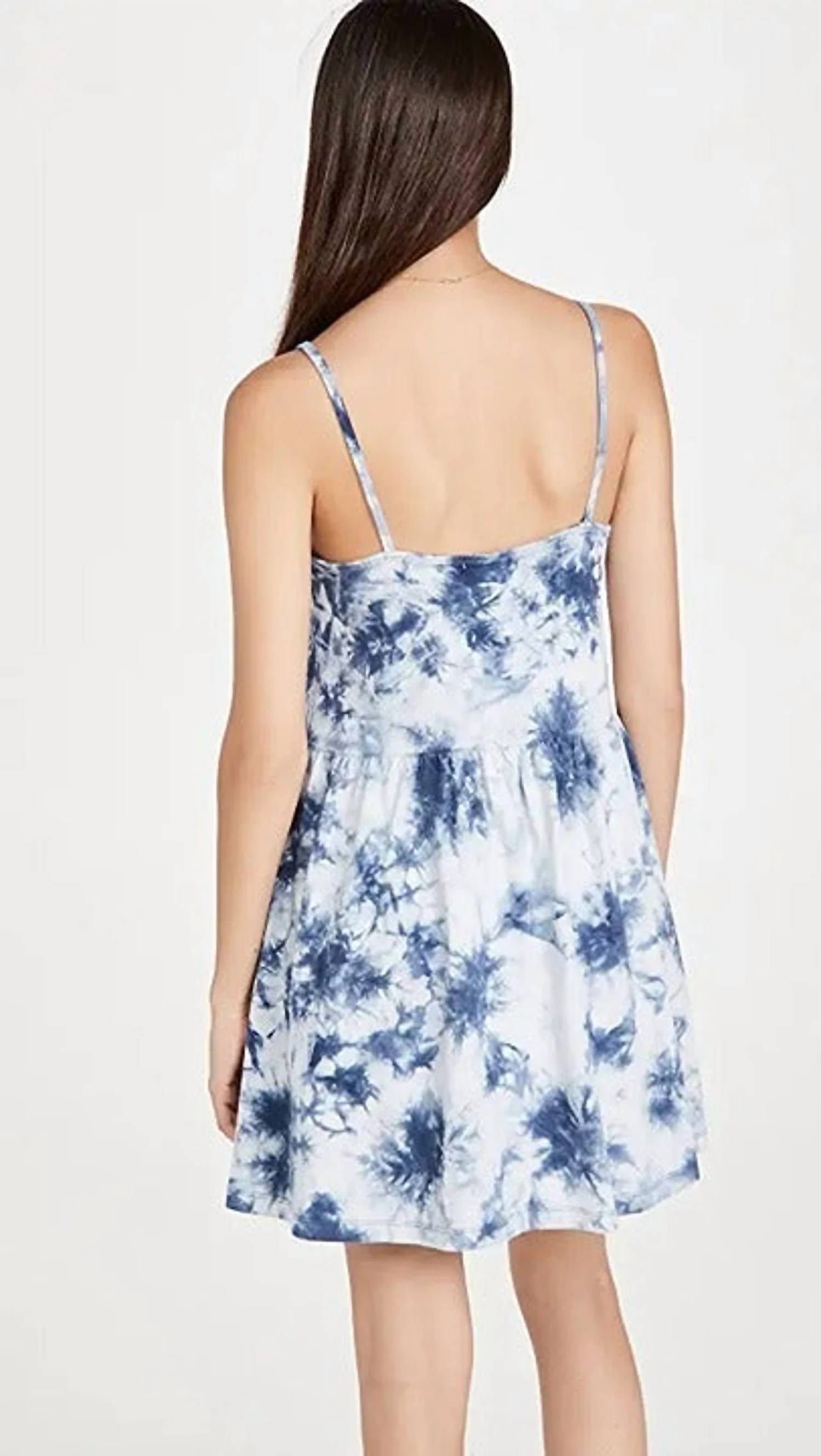 Z Supply Kona Cloud Print Dress in blue - women's dress - detail view