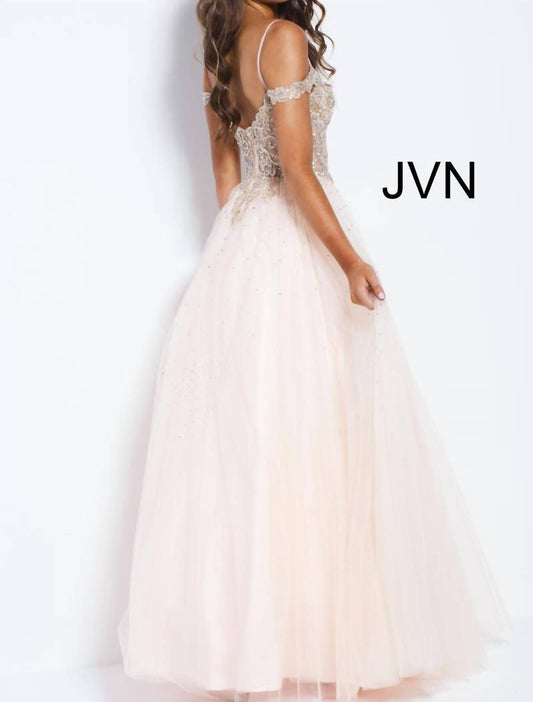 Jovani - Embellished Off The Shoulder Prom Ballgown