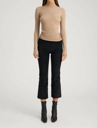 SPRWMN Crop Flare Corduroy Pants in black - women's pants