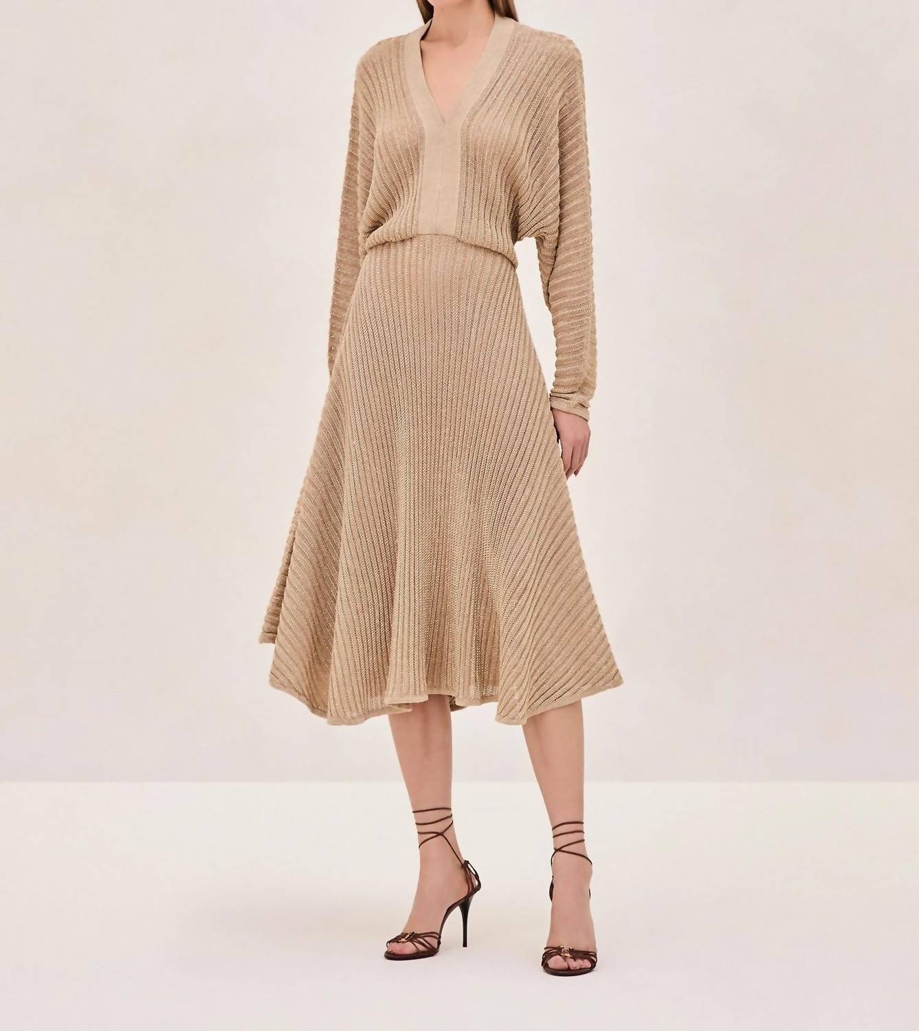 ALEXIS Heida Midi Dress in gold - women's dress