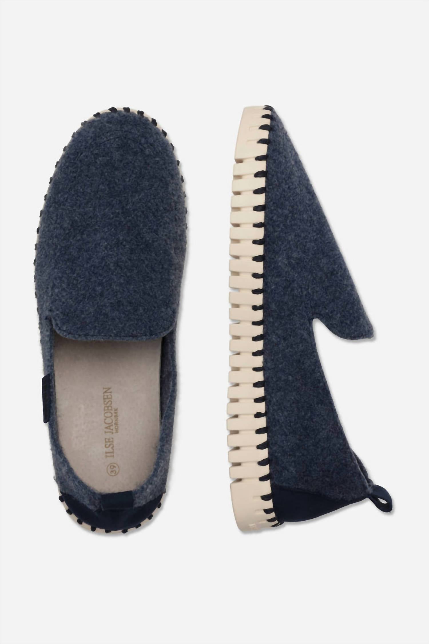 Ilse Jacobsen Women's Tulip Home Flat Loafer in country blue - women's sneaker - alternate view