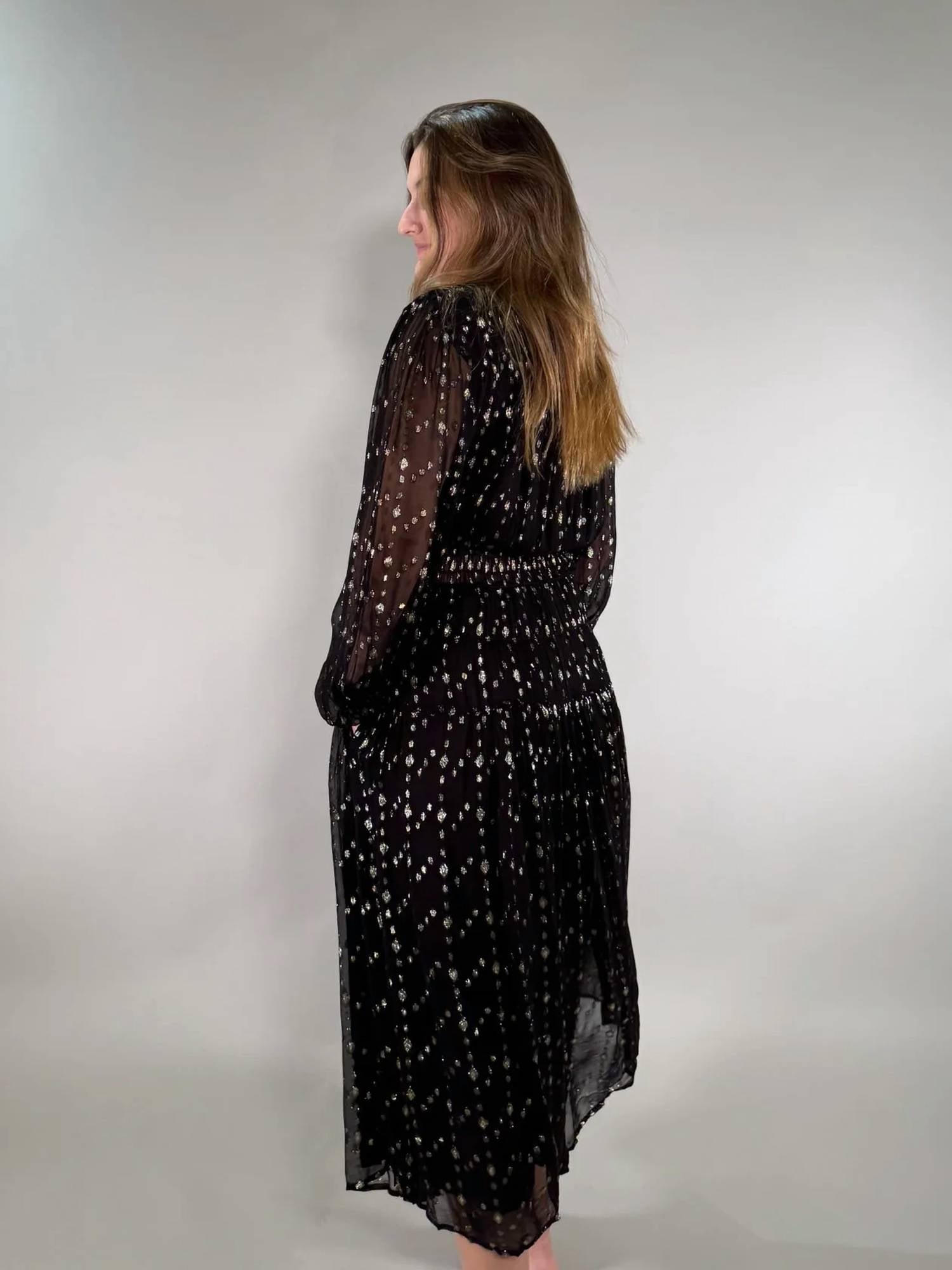 Elan - Polka Dot And Sheer Maxi Dress