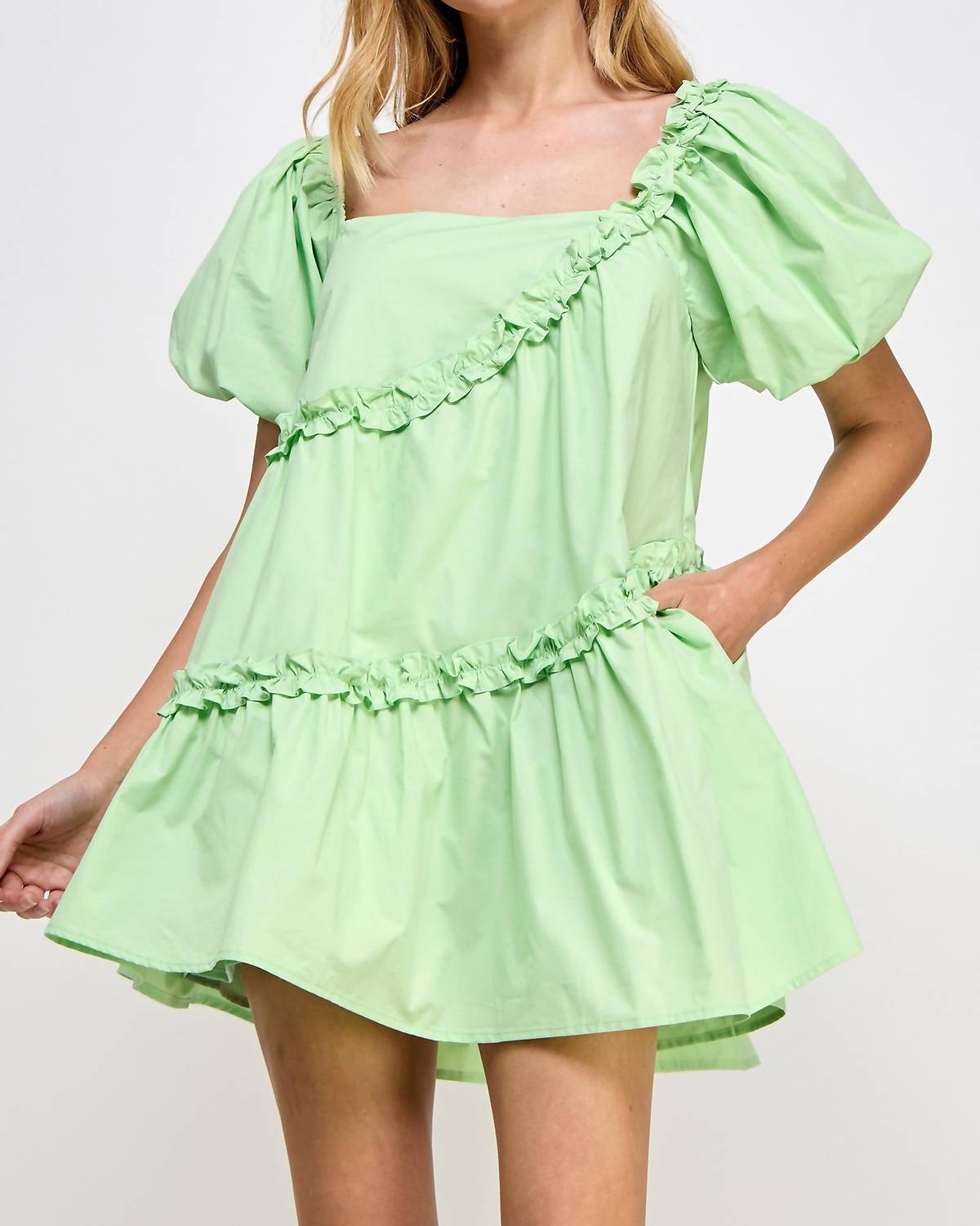 Strut & Bolt - Asymmetric Ruffle Mini Dress