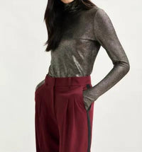 Essentiel Antwerp - Ilevate Metallic Turtleneck Top