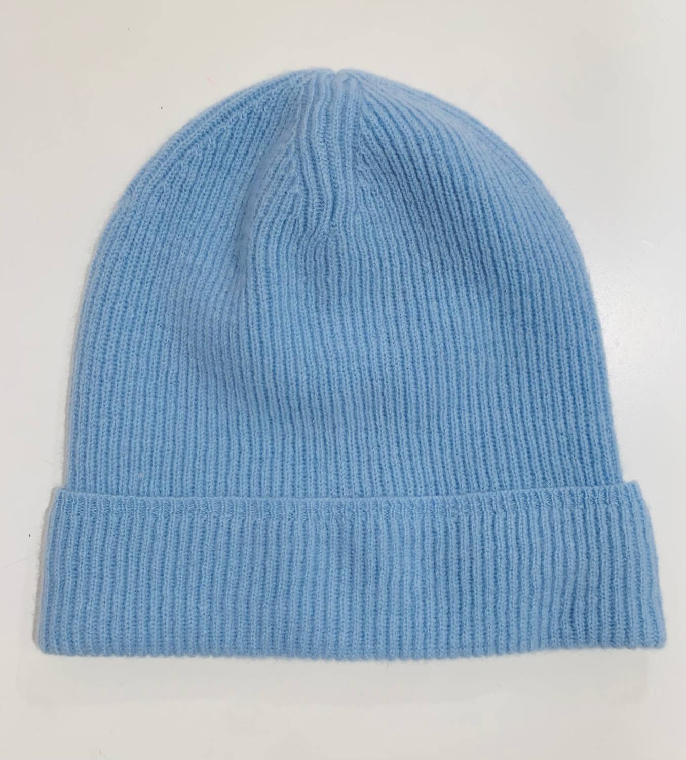 Moray Cashmere Women's Renwick Cashmere Ribbed Beanie in baby blue - women's hat
