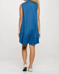 Meet Me In Santorini - Azure Denim Romper