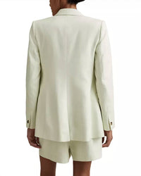 Reiss - Dianna Double Breasted Linen Blend Suit Blazer