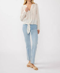 Lovestitch - Stripe Tie Front Blouse