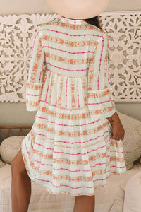 Lovesoft Bristol Bohemian Ruffled Pocket Dress in orange - women's dress - alternate view