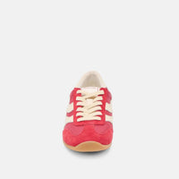 Dolce Vita Women's Limit Low-top Sneakers in crimson nylon - women's sneaker - detail view