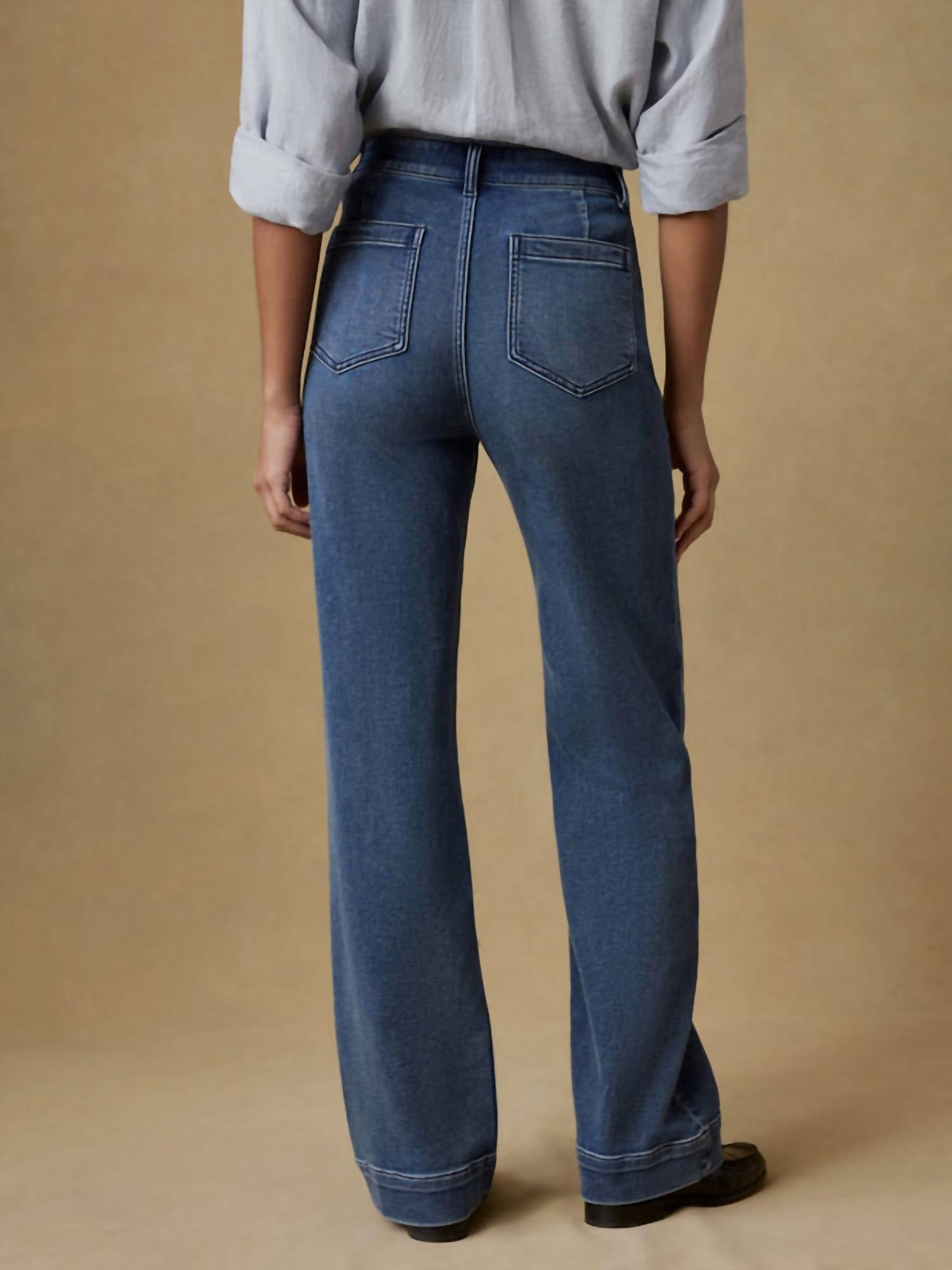 Faherty Women’s Stretch Terry Patch Pocket Pant in riverton - women's jeans - alternate view