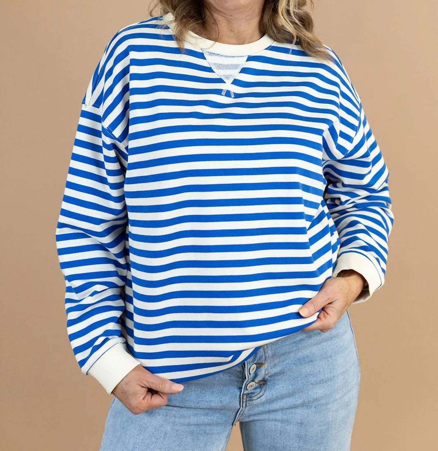 Wishlist - Traci Striped Oversized Sweatshirt