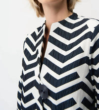 Joseph Ribkoff - Geometric Jacquard Trapeze Jacket