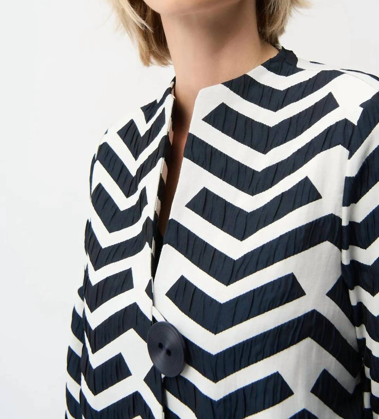 Joseph Ribkoff - Geometric Jacquard Trapeze Jacket