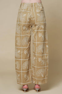 Lalavon - Women's Sea Motif Barrel Pants