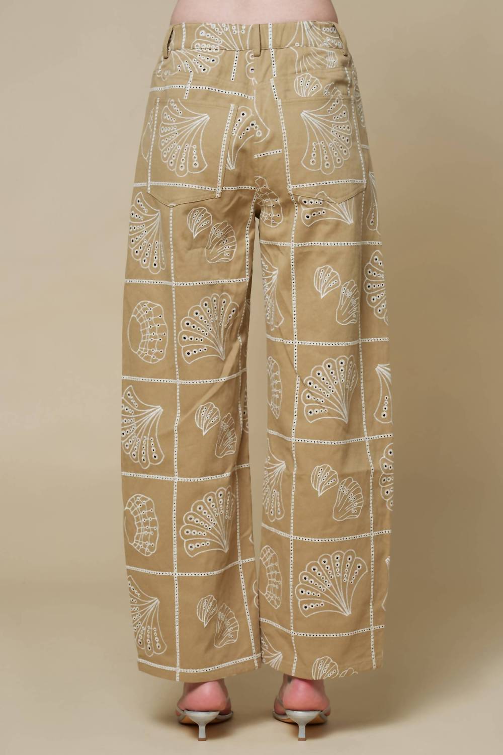 Lalavon - Women's Sea Motif Barrel Pants