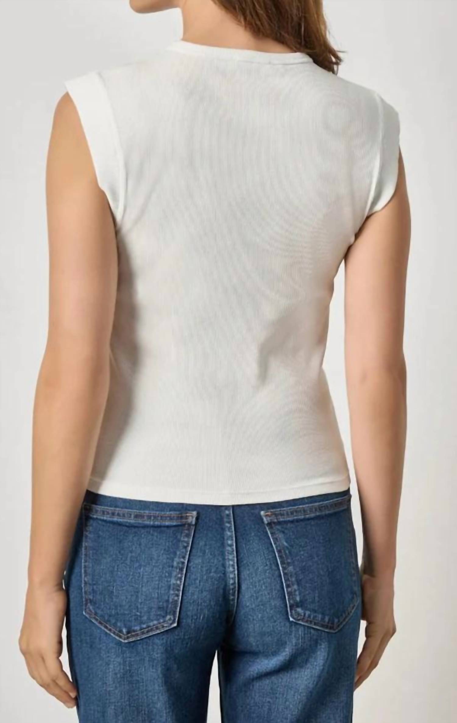 Lilla P - Sunwashed Cap Sleeve Henley Top