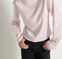 Nation LTD Rochelle Boatneck Tee in blush - women's long sleeve top - alternate view