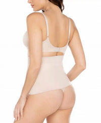 Miraclesuit Comfy Curves High Waist Shaping Thong in beige - women's intimate - detail view