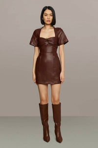 Amur - Joey Leather Mini Dress