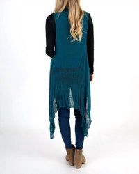 Grace And Lace - Pointelle Duster Flip Cardigan