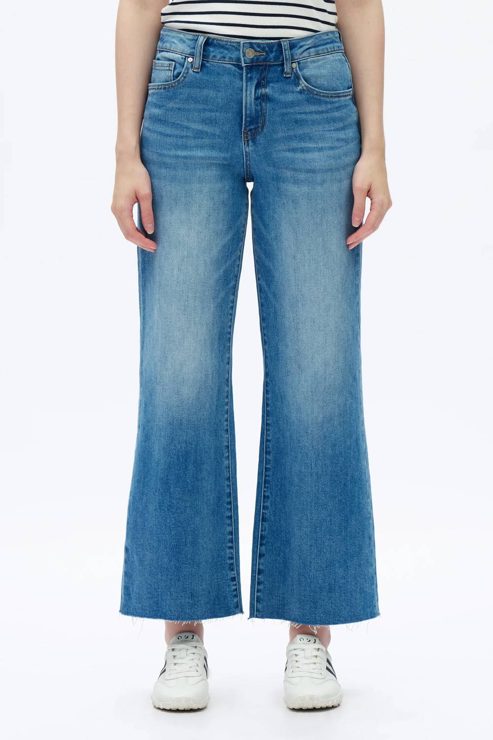 Bayeas - Mid Rise Wide Leg Jean