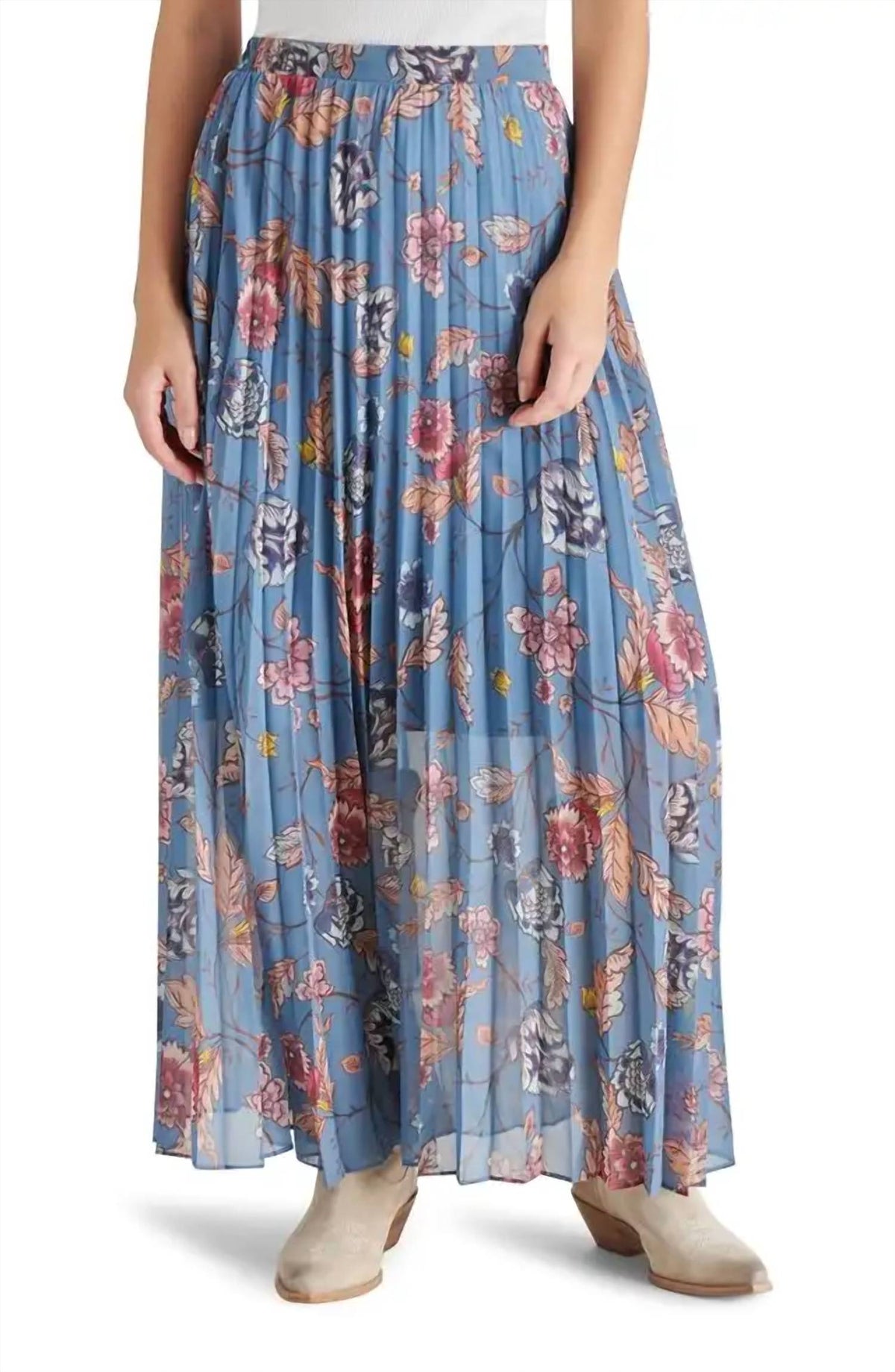 Steve Madden - Coppola Floral Pleated Maxi Skirt