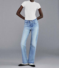 FRAME The Rib Baby Tee in white - women's t-shirt