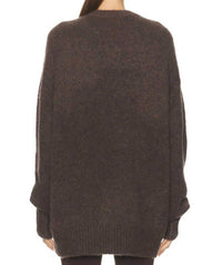SER.O.YA May Crewneck Knit Sweater in slate brown - women's sweater - detail view