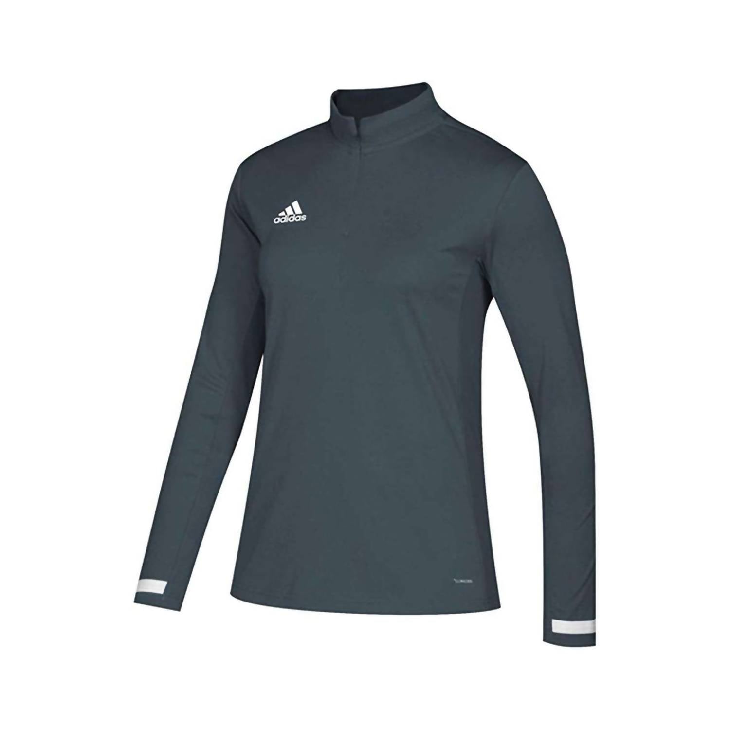 adidas Women's Team 19 Long Sleeve Quarter Zip Top in gray - women's top