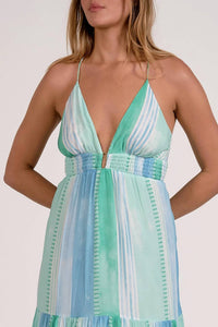 Elan - V-neck Open Back Maxi Dress