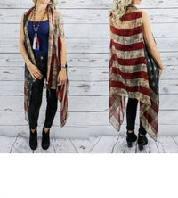 Riah Fashion - Women's Flag Style Shawl
