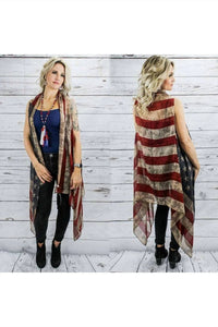 Riah Fashion - Women's Flag Style Shawl