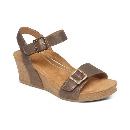 Aetrex - LEXA QUARTER STRAP WEDGE SANDAL