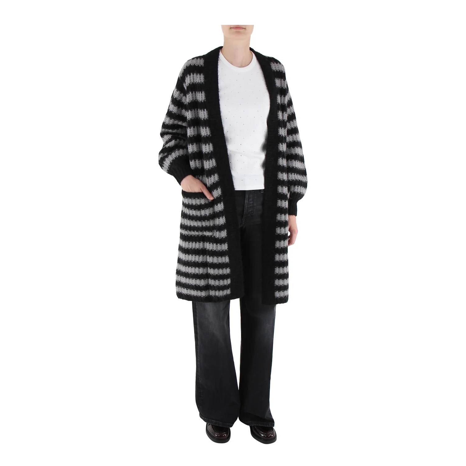 Luisa Cerano - Striped Long Wool Alpaca Sweater